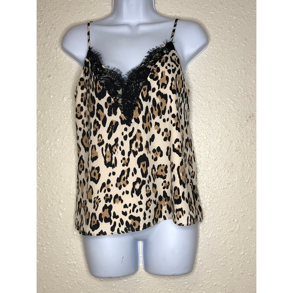 Socialite XS Cami, Lace v-neck, Leopard Print, Adjustable Straps, Lace